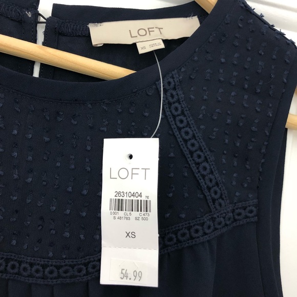 NWT | LOFT | Navy blue oversized sleeveless top - Picture 2 of 6